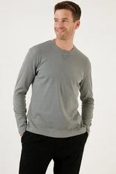 Buratti Sweatshirt Regular Fit Grau/Hellgrau/Hellgrün/Dunkelgrau