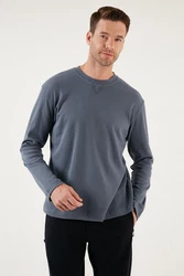 Buratti Sweatshirt Regular Fit Grau/Dunkelblau/Dunkelgrau/Hellgrau