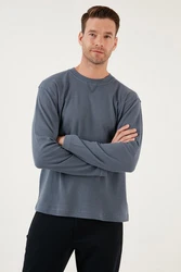 Buratti Sweatshirt Regular Fit Grau/Dunkelblau/Dunkelgrau/Hellgrau