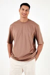 Buratti T-Shirt Loose Fit Braun/Beige