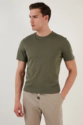 Buratti T-Shirt Regular Fit Dunkelgrün/Khaki