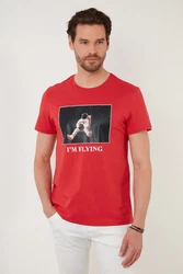 Buratti Print-Shirt Slim Fit Dunkelrot/Rot