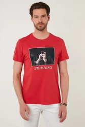 Buratti Print-Shirt Slim Fit Dunkelrot/Rot