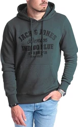 Jack & Jones Kapuzensweatshirt Logodruck Dunkelgrün/Grün