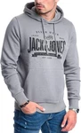 Jack & Jones Kapuzensweatshirt Logodruck Grau/Dunkelgrau/Khaki Jack & Jones Kapuzensweatshirt Logodruck Grau/Dunkelgrau/Khaki