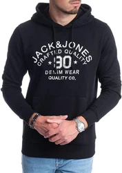 Jack & Jones Kapuzensweatshirt Logodruck Dunkelblau/Schwarz/Blau/Hellblau