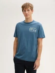 TOM TAILOR T-Shirt mit Print Blau/Türkis/Hellblau
