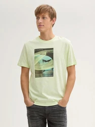 TOM TAILOR T-Shirt mit Foto-Print Hellgrün/Grün