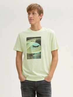 TOM TAILOR T-Shirt mit Foto-Print Hellgrün/Grün