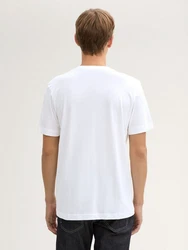 TOM TAILOR T-Shirt mit Foto-Print Weiß/Creme/Hellblau/Gelb