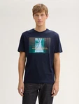 TOM TAILOR T-Shirt mit Foto-Print Dunkelblau/Hellblau/Blau