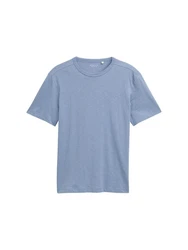 TOM TAILOR T-Shirt mit Logo Stickerei Grau/Blau/Hellblau