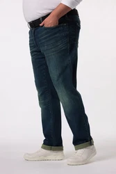 Men Plus 5-Pocket-Jeans Straight Fit Blau/Dunkelblau