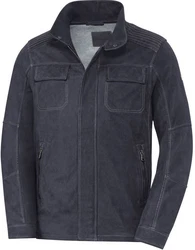 Ross & Cole Lederjacke Dunkelblau/Blau/Hellblau