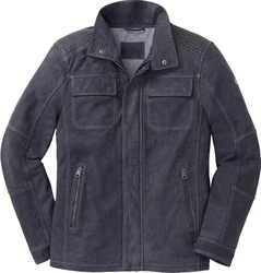 Ross & Cole Lederjacke Dunkelblau/Blau/Hellblau