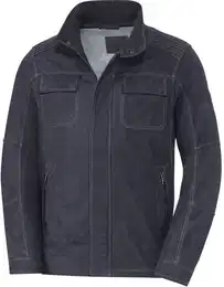 Lederjacke aus reinem Nubuk Schafsleder und Baumwolle