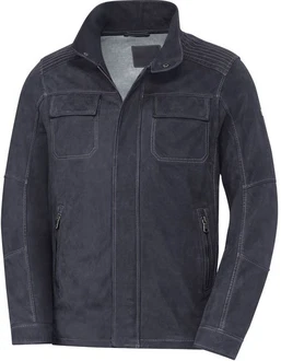 Ross & Cole Lederjacke Dunkelblau/Blau/Hellblau