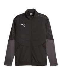 PUMA Sweatjacke individual Winterized Jacke Grau/Schwarz/Dunkelgrau