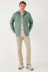 Buratti Langarmhemd Regular Fit Dunkelgrün/Grün/Khaki