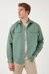 Buratti Langarmhemd Regular Fit Dunkelgrün/Grün/Khaki Buratti Langarmhemd Regular Fit Dunkelgrün/Grün/Khaki