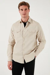 Buratti Langarmhemd Regular Fit Beige/Khaki