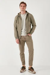Buratti Sweatshirt Regular Fit Khaki/Dunkelgrün/Beige