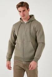 Buratti Sweatshirt Regular Fit Khaki/Dunkelgrün/Beige
