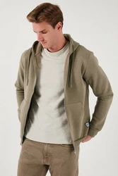 Buratti Sweatshirt Regular Fit Khaki/Dunkelgrün/Beige