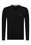 Jacey Quinn Sweatshirt V-Neck Pullover Schwarz/Beige/Lila