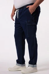 Men Plus 5-Pocket Jeans Cargo Regular Fit Dunkelblau/Blau