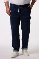 Men Plus 5-Pocket Jeans Cargo Regular Fit Dunkelblau/Blau