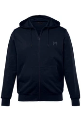 Men Plus Sweatshirt Kapuzen-Sweatjacke Basic Blau/Dunkelblau