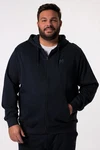 Men Plus Sweatshirt Kapuzen-Sweatjacke Basic Blau/Dunkelblau