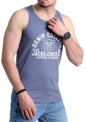 Jack & Jones Tanktop mit Print (2er-Pack) Blau/Grau/Dunkelblau/Rot