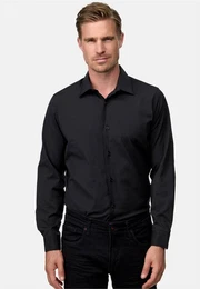 Langarmhemd Langarm im Slim-Fit geschnitten