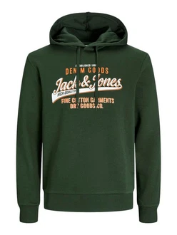 Jack & Jones Sweatshirt JJELOGO SWEAT HOOD 2 COL 24/25 NOOS Dunkelgrün/Grün Jack & Jones Sweatshirt JJELOGO SWEAT HOOD 2 COL 24/25 NOOS Dunkelgrün/Grün