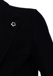Antioch Winterjacke Lapel Collar Basic Jacket Schwarz/Braun