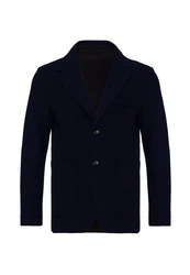 Antioch Winterjacke Lapel Collar Basic Jacket Dunkelblau/Hellblau