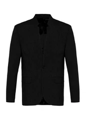 Antioch Winterjacke Slim Fit Stand Collar Jacket Schwarz/Dunkelgrau