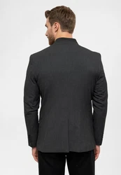 Antioch Winterjacke Slim Fit Stand Collar Jacket Dunkelgrau/Grau