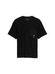 TOM TAILOR Denim T-Shirt Relaxed Fit mit Brusttasche Schwarz