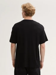 TOM TAILOR Denim T-Shirt Relaxed Fit mit Brusttasche Schwarz