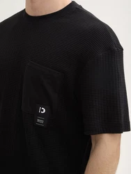 TOM TAILOR Denim T-Shirt Relaxed Fit mit Brusttasche Schwarz