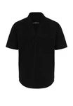Antioch Blusenshirt High Collar Short Sleeve Shirt Schwarz