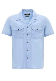 Blusenshirt Lapel Collar Short Sleeve
