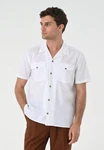 Antioch Blusenshirt Lapel Collar Short Sleeve Weiß/Creme