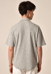 Antioch Blusenshirt Kurzarmshirt Hellgrau/Grau/Hellblau/Beige/Silber/Dunkelrot