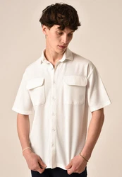 Antioch Blusenshirt Kurzarmshirt Beige/Weiß/Hellblau/Creme/Khaki/Rot