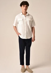 Antioch Blusenshirt Kurzarmshirt Beige/Weiß/Hellblau/Creme/Khaki/Rot