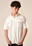 Antioch Blusenshirt Kurzarmshirt Beige/Weiß/Hellblau/Creme/Khaki/Rot